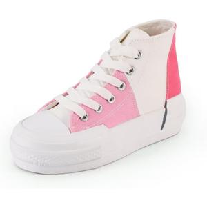 JUDIS Girls Platform Canvas Shoes Lace-up Fashion Sneakers Low Top and High Top Casual Shoes for Girls