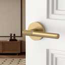 Asidrama 2 Pack Champagne Bronze Dummy Door Handles, Non-Turning Decorative Door Lever with Door Knobs for Closet, French Double Doors, Pantry & Interior Push/Pull Use 06