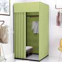 Clothing Store Fitting Room with Shading Curtain, Portable Temporary Mobile Privacy Protection Dressing Room, Foldable Mall Simple Changing Room for Office Outdoor Activity, 200x100x95cm(Green)