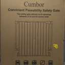 Cumbor 27.6-43" Baby Gate for Stairs, Mom's Choice Awards Winner-Dog Gate for Doorways, Auto Close Safety Pet Gate for Dogs Indoor, Easy Install Pressure Mounted Child Gate with Walk Thru Door, Black 