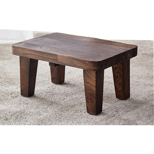 Tung wood step stool with nonslip rubber feet, small step stool for bedroom, kitchen and living room, load capacity up to 300 lbs, sturdy and durable, no assembly required