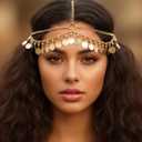 Gold Headpiece, Gold Head Chain with Snake Charm, Egyptian Headpiece for Women,Head Jewelry for Women Costume Headband Hair Accessories Prom Makeup