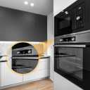 uxcell 304 Stainless Steel Sheet Gap Filler, 30" x 3" Self-Adhesive Metal Molding Trim Strip Gap Cover for Microwave Mirror Frame Home Decoration, Brushed Black