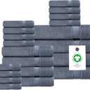 Organic Cotton Luxuriously Plush Bath Towel 20 Piece Set|GOTS & Oeko-TEX Certified|Premium Hotel Quality Towels|Feather Touch Technology|650 GSM Long Staple|Soft, Quick Dry & Ultra-Absorbent, 30 inches x 58