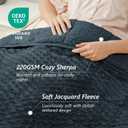 Mr. Sandman Weighted Blankets for Adults Queen Size 20lbs, Warm Sherpa Fleece Throw Blanket for Sleep and Calm, Soft Cozy Heavy Bed Blanket with Jacquard Flannel, 60 x 80 Inches, Midnight Blue