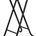 Gluck Plants Folding Bar Stool,Tall 24 Inch Portable Foldable Stool,Collapsible Stool Chair Heavy Duty High Folding Stools for Camping Fishing Garden, Bl