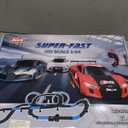 AGM MASTECH Slot Car Race Track Set, High Speed Series Tram Dual Track Set with 4 Licensed Racing Slot Cars, 2 Hand Controls, Track Parts and Lap Counter, 8.4M Long Track, Color Box