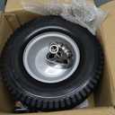 AR-PRO (2 Pack) 13x5.00-6 Flat Free Tire and Wheel Assembly, Solid Lawn Mower Front Tire with 3" Centered Hub, 3/4" Bearing extra 5/8"&1/2", Compatible with Riding Mowers & Garden Tractors