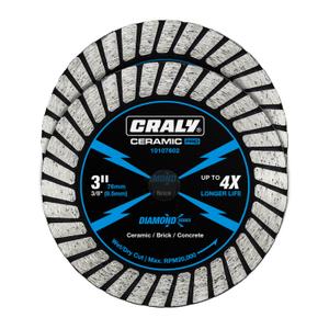 CRALY 3 Inch Super Thin Turbo Diamond Blade, 3/8 in Arbor, 3'' Diamond Stone Blade for Angle Grinder & Circular Saw, Diamond Cutting Wheel for Cutting Granite, Concrete, Brick, Marble, Masonry, 2PC