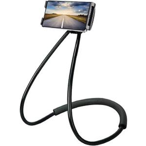 Chapter Seven Universal Smart Mobile Phone Stand,Hanging on Neck Cell Phone Mount Holder, Flexible Lazy Bracket DIY Free Rotating for Multiple Functions (Black)