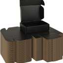 APACALI 50 Pack 6x3.8x1.6 Inch Black Shipping Boxes Small Corrugated Box Small Mailing Boxes Brown Packaging Box Recyclable Cardboard Boxes for Small Business (Inside Size: 5.8x3.7x1.6")
