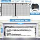 Garage Door Screen 1 Car 8x7ft Garage Screen Door,Upgraded PET Mesh Stronger Than Fiberglass and Polyester,Heavy Duty Weighted Bottom and Magnetic Closure,Hands Free,Easy Assembly