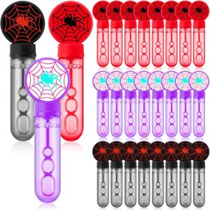 24 Pcs Spider Web Bubble Wands Mini Bubble Party Favor for Birthday Goodie Bag Stuffer Filler Reward Gifts Outdoor Summer Favors