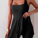 B2prity Women's One Piece Swimdress Swimsuit Tummy Control Swim Dress Modest Full Coverage Bathing Suit with Side Pocket (Black)XX-Large