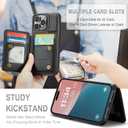 Vinich for iPhone 16 Pro Wallet Case with Card Holder, RFID Blocking Credit Slots Kickstand Shockproof Phone Cover Fit for iPhone 16 Pro 6.3" Black