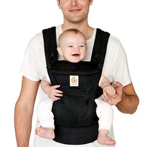 Ergobaby Omni Dream Cotton Baby Carrier Newborn to Toddler - Breathable Baby Carrier for Summer - All-Position Carriers for Newborn to Toddler with Lumbar Support (7-45 lbs) - Cotton, Black