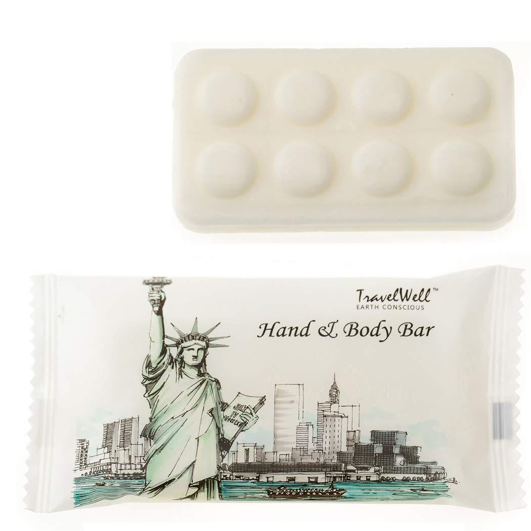Bar Soap Bulk - 100 Pack, 1.0 oz Rectangular Travel Size Soap Bars - Individually Wrapped for Hotels and Motels - Great for Vacation Rental and Airbnb Toiletries or Hygiene Kits Supplies