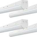 8FT LED Linear Strip Light, Super Bright LED Shop Lights 50W 70W 80W 90W 100W Selectable/6CCT 3000K-6500K, Flush Mount 0-10V Dimmable Commercial Garage Workshop Indoor Ceiling Light, ETL DLC(4 Pack)
