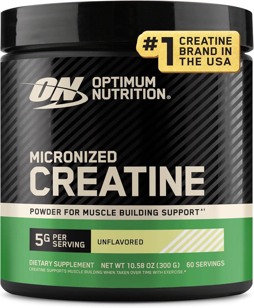 Optimum Nutrition Micronized Creatine Monohydrate Powder, Unflavored, 60 Servings, 300 Grams (Packaging May Vary) (EXP 02/10/28)