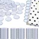 Outus 50 Pieces Expansion Discs Notebooks Planner Discs Book Expansion for DIY Notebooks Planners Clear with Silver Sequins(1, 1.26, 1.5 Inch)