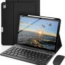Keyboard Case for iPad mini A17 Pro 7th Generation 2024 / mini 6th Generation 2021, Mouse and Detachable Keyboard, Adjustable Stand Built in Pencil Holder, Auto-Sleep/Wake Feature, Black