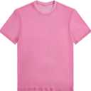 WDIRARA Men's Glitter Mesh Sheer T Shirt See Through Short Sleeve Shirt (Pink, S)
