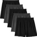 Underwear Mens Boxers Cotton Underwear for Men Boxer Shorts knit (5 Pack, Large)