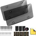 License Plate Cover License Plate Frames: 2 PCS License Plate Protector - Plastic car Front/Rear License Plate Cover with Screw Cap for US Standard Cars (Transparency)