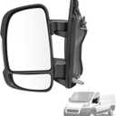 Door Mirror Left Driver Side Replacement For Ram ProMaster 1500 2500 3500 2014-2022, Replace 5VE99JXWAF CH1320417, Black 2+2wires