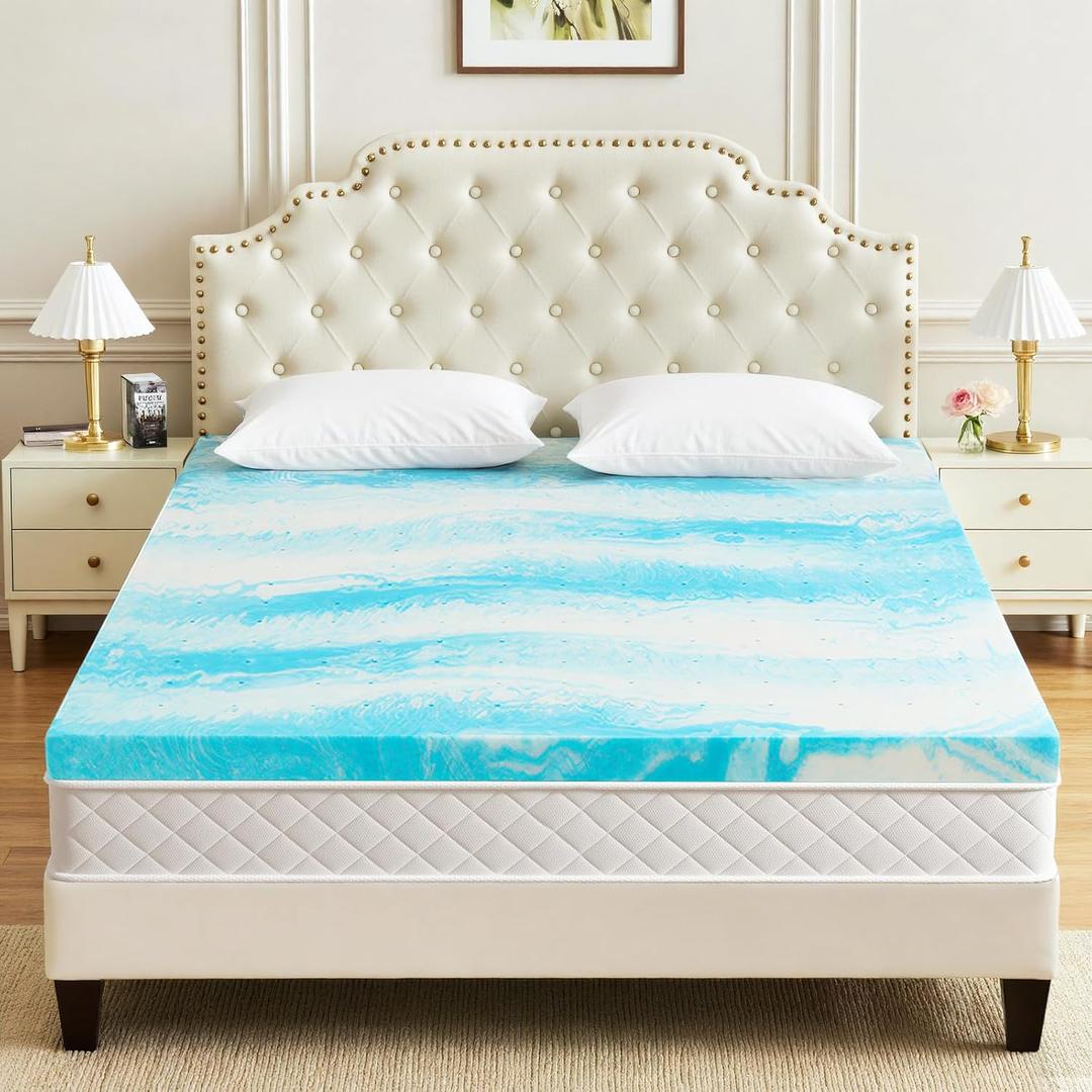 Mattress Topper Full, 3 Inch Gel Infused Memory Foam Mattress Topper, Pressure Relief, Mattress Pad, Breathable Bed Topper, CertiPUR-US Certified