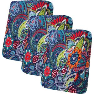 Hyha Printed Couch Cushion Covers, Floral Sofa Covers Washable for 3 Cushion Couch, Stretch Pattern Outdoor Cushion Covers for Patio Furniture with Elastic Bottom(3 Packs, Paisley)