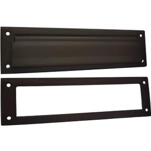QCAA Solid Brass Mail Slot, with Solid Brass Interior Frame, 13" x 3.625", US10B ORB (Oil Rubbed Bronze, US10B), 1 Pack, Made in Taiwan