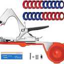 Plant Tying Machine Tomato Tape Tool Fruit Twine Tool with 21 Rolls of Tape and 1 Box of Staple for Garden Vegetable Grape Cucumber Pepper (red)