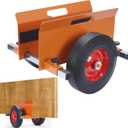 lukar Heavy Duty Panel Dolly 1100LBS Capacity Door Dolly Panel Mover, Adjustable Clamp Panel Cart with 10" Solid Rubber Wheels, Drywall Mover for for Wood Panels, Doors and Drywall Sheet (Orange)