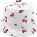 Sun Bucket Hats Women Men Beach Protection Summer Unisex Reversible Fisherman Cotton Fishing Double Side Wear Travel (One Size, Cherry White)