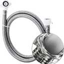 Stainless Steel Washing Machine Hose With Quick Connect，Portable Water Inlet Connection and Supply Line, (90 Degree Elbow)