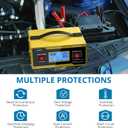 AUTOUTLET Upgraded 6/8/12/14/16/24V Battery Charger Automotive Smart Car Battery Charger and Trickle Maintainer 0-14A Fully Automatic with Cable Clamps