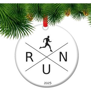 2025 Cross Country Ornament - XC Running Gift for Runners, Christmas Keepsake for Male Cross Country Athletes, Marathon & Track Club Decor (C01)