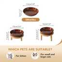 Havniva Elevated Cat Bowls Raised Ceramic Cat Dish Wide Cat Food Bowl Whisker Friendly Anti-Slip with Adjustable Stand, Shallow Pet Food & Water Dish