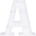 Restaurantware Illumify 6.9 x 1.2 x 8.7 Inch Light Up Letter 1 Durable Marquee LED Light - Letter A Touchproof White Plastic Party Light Keyhole Slot For Parties Weddings Or Special Events