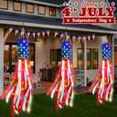 3 Pcs Large 70"+60"+40" American Windsock Heavy Duty, Memorial Day Decorations,Patriotic Fourth of July Outdoor Decor,American USA Flag Windsocks,Red White and Blue Decor for 4th of July,Outside