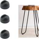 ZYAMY 12PCS Hairpin Leg Protectors Furniture Table Chair Legs Floor Protectors Tip Table Chair Legs Rubber Caps Office Chair Foot Covers Non Slip Feet for Diameter 10 to 12mm Hairpin Legs Black