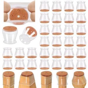 32 Pcs Chair Leg Floor Protectors for Hardwood Floors Silicone Covers to Protect Wood Tile Floors Scratches Felt Pads Furniture Leg Caps Reduce Noise (Fit:0.9"-1.29")