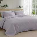 Bedsure Quilts Queen Size - Lightweight Bedspreads Queen Size with Basket Weave Pattern, Soft Quilt Bedding Set, Purple Comforter Set Coverlet for All Seasons with 2 Pillow Shams (90" x 96")