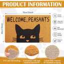 Mindsoft Welcome Peasants Cat Doormat Mat Funny Black Doormat Rug Door Front Door Rug for Bedroom Home Indoor Holiday Decoration 18 x 30 Inch(Peasants Cat)