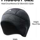 Winter Helmet Liner Skull Cap, Fleece Cycling Cap Thermal Beanie Running Hat for Men Women (Striped Black)