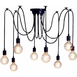 Spider Light Chandelier Spider Pendant Light Fixture Edison Chandelier 8 arms Vintage Industrial Steampunk Hanging Ceiling Multi DIY (8Arms with 59in light cord)