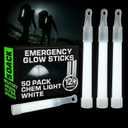 Soulchen 50 Pack White Glow Sticks 4" Bright Emergency Glow Sticks Bulk with 8-12 Hours for Use As Emergency Flares and Hiking Safety Gear or Concerts Weddings Raves Carnivals Parties Decor Events