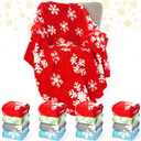 12 Pcs Christmas Snowflake Throw Blankets Bulk 50 x 60 Inch Xmas Winter Holiday Soft Cozy Fleece Blanket for Home Bedding Couch Chair and Homeless Gift Theme Home Decor (Multicolor)