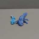 3D Printed Axolotl Set  7-Inch & 4.5-Inch, Durable, Multi-Color, Articulated, Ideal for Display & Play (Ice Blue)